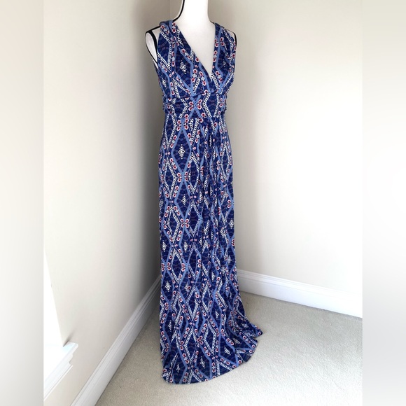 NWT Lemon Tart Shania Stitch Fix v-neck maxi dress abstract print Size XL - Picture 8 of 11